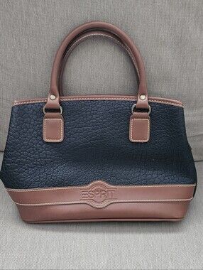 Esprit Two-Tone Black and Brown Shoulder Bag Y2K